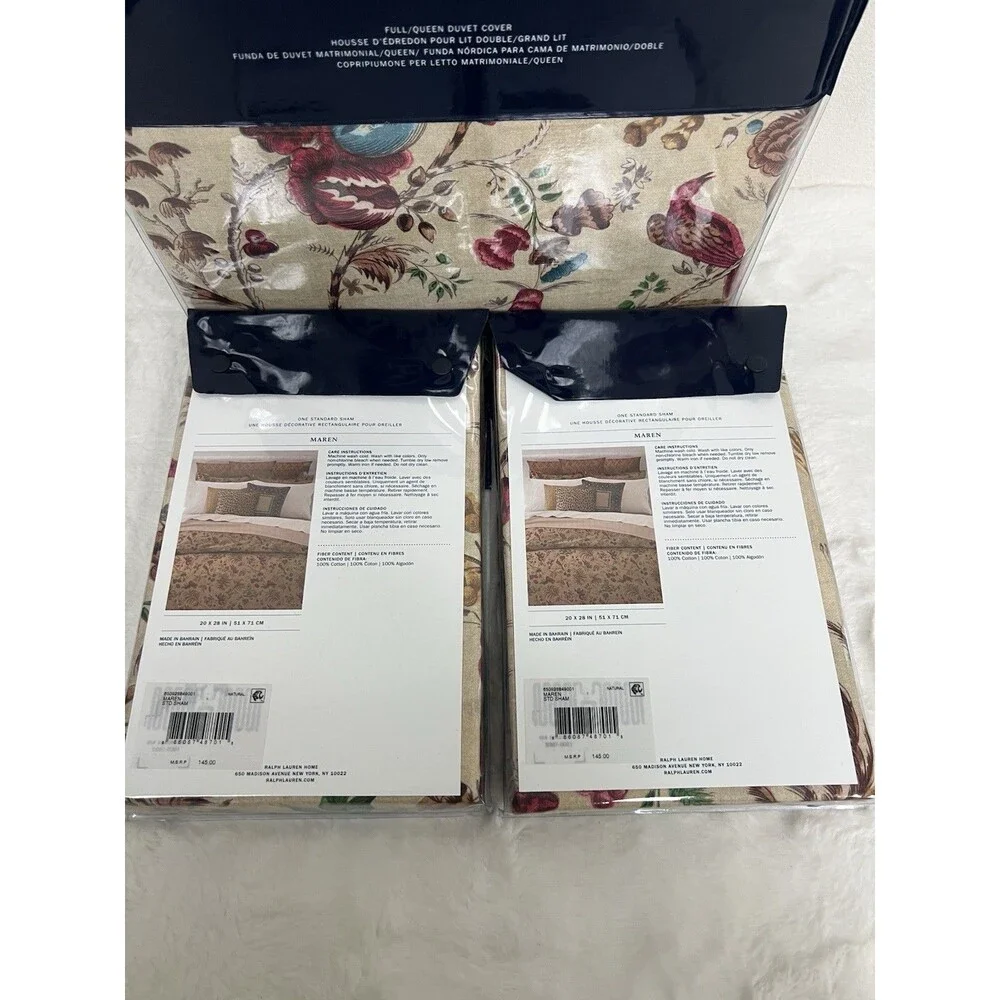 Ralph Lauren Maren Full/Queen Duvet Cover + 2 Standard Shams New